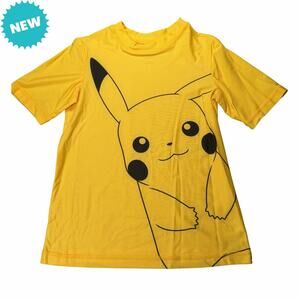 Pokemon Pikachu Shirt Kids Medium Short Sleeve UPF 50 Lightweight Rashguard NEW